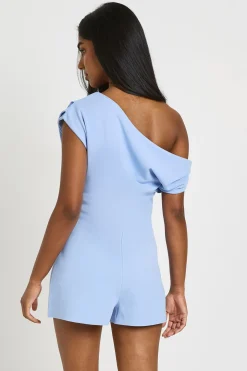 Combinaison Short Crêpe Jersey Épaule Drapée