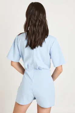 Combinaison-short En Crêpe Jersey À Manches Courtes