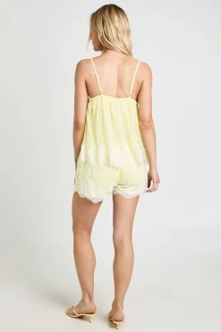 Combinaison-short Petite En Mousseline Crinkle Et Dentelle À Volants Superposés