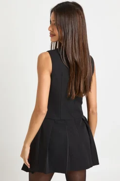 Combinaison-Short Plissée Style Gilet