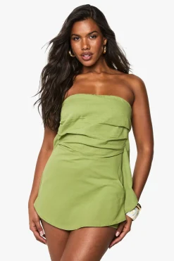 boohoo Combinaison skort bandeau froncé en lin<Femme Combinaisons Et Combishorts