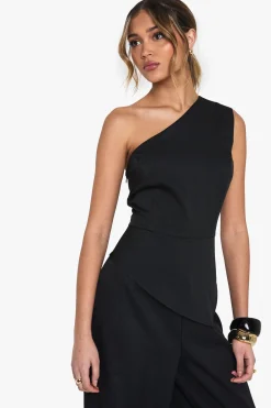 Combinaison sur-mesure à une épaule et jambes larges