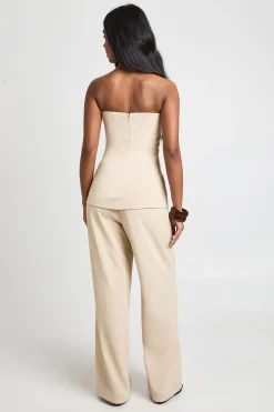 Combinaison Tailleur Bandeau à Jambes Larges