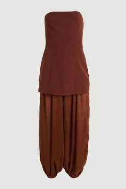 Combinaison Tissée En Crêpe Et Voile Transparent