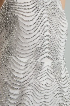 Combinaison tissée halter géo ornée