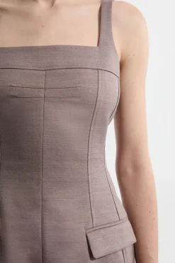 Combi-short Ajustée En Mélange De Laine