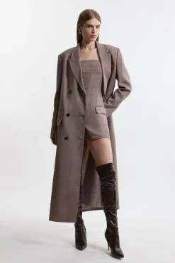 Combi-short Ajustée En Mélange De Laine