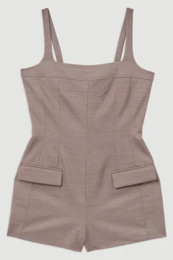 Combi-short Ajustée En Mélange De Laine