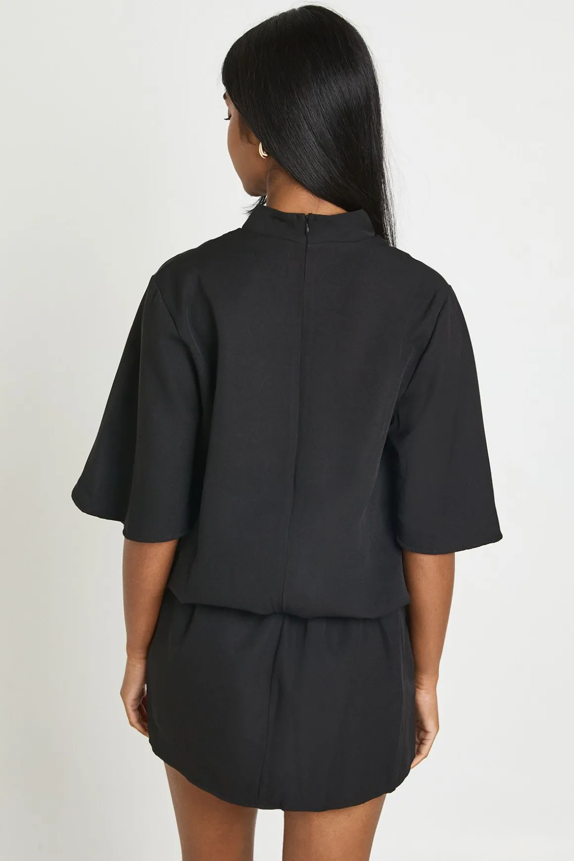 Combi-short Boxy Col Montant Avec Épaulettes