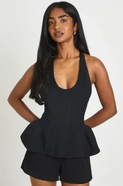 boohoo Combishort Bustier À Col Licou Structuré<Femme Tailleurs|Combinaisons Et Combishorts