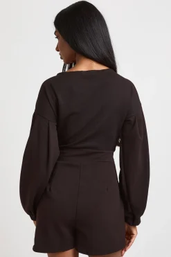 boohoo Combi-short Cache-cœur À Épaules Dénudées<Femme Combinaisons Et Combishorts