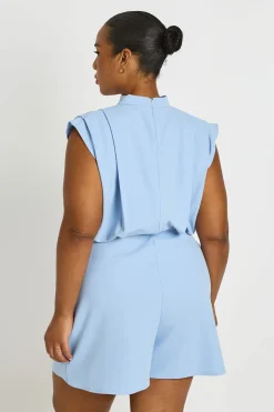 Combi-short Grande Taille Ajustée Avec Détail Plissé