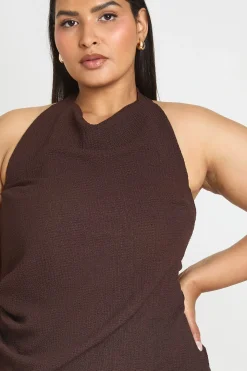Combi-short Grande Taille Col Licou Dos Nu À Jambes Évasées