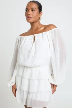 boohoo Combi-short Grande Taille En Mousseline Avec Encolure Bardot Et Nœud Devant À Manches Bouffantes<Femme Combinaisons Et Combishorts