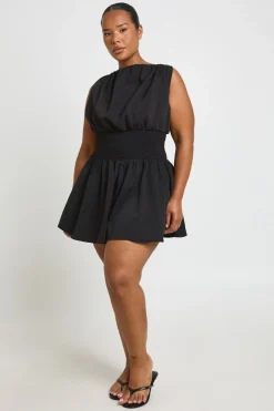 Combi-short Grande Taille À Taille Froncée