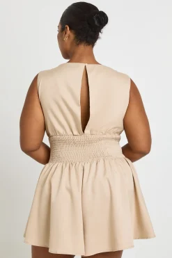 Combi-short Grande Taille À Taille Froncée