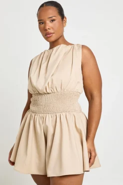 Combi-short Grande Taille À Taille Froncée
