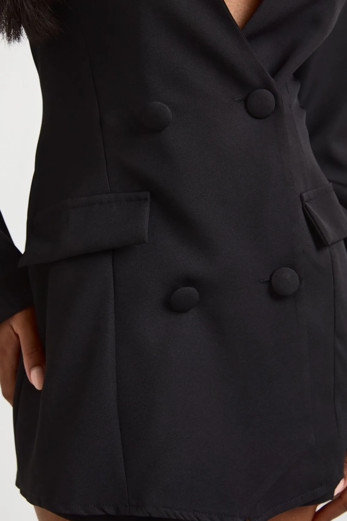 Combi-short Jupe-culotte À Manches Longues Coupe Tailleur