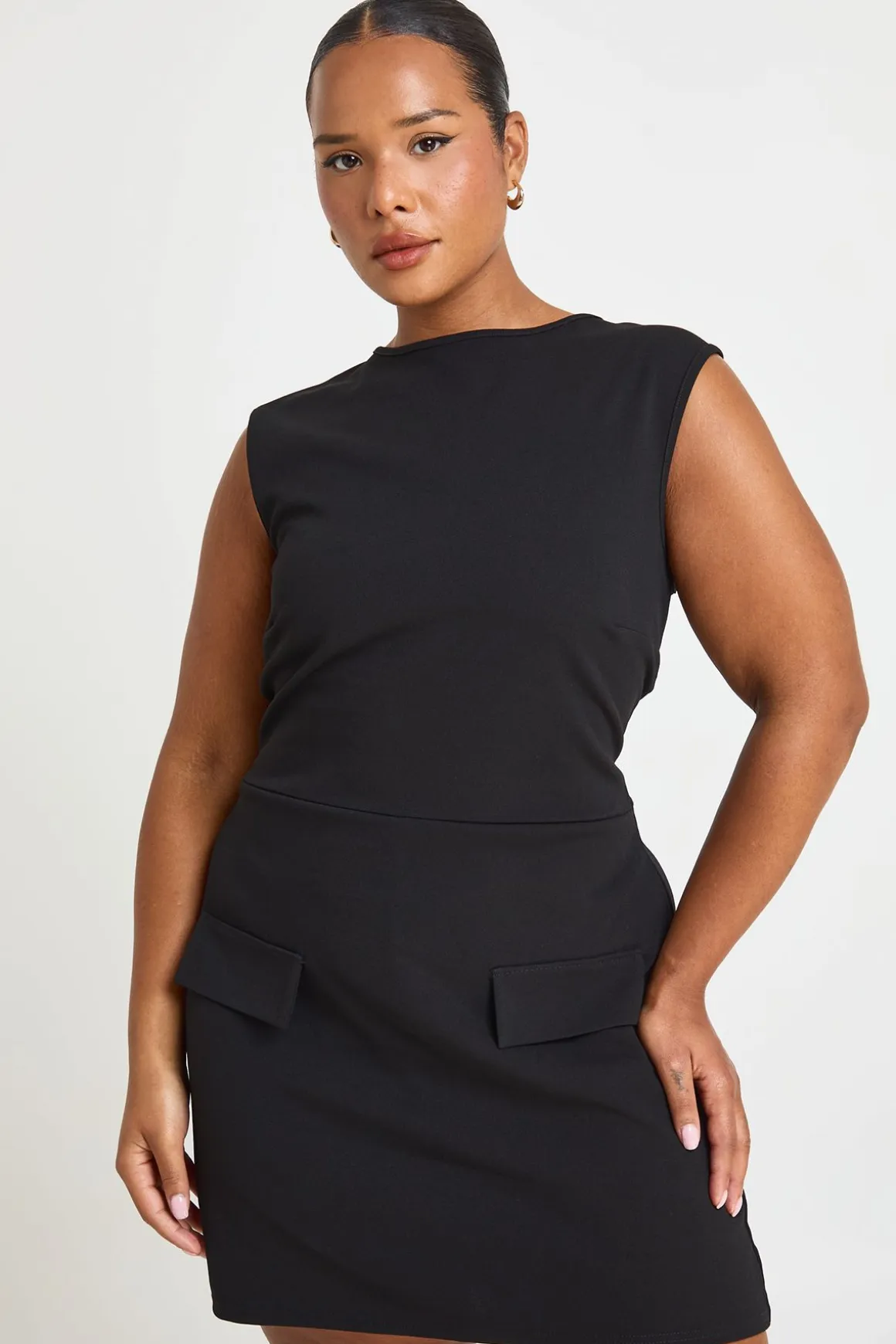 Combi-short Jupe Grande Taille Sans Manches Avec Détail De Poches