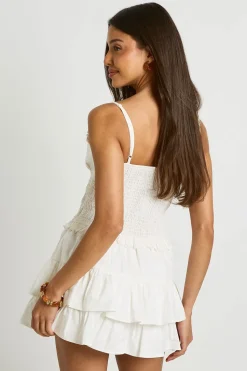 boohoo Combi-short Mini À Taille Froncée Et Buste Ruché<Femme Combinaisons Et Combishorts