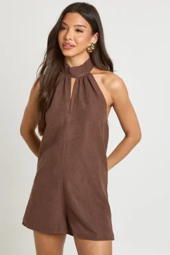Combi-short Texturée À Col Montant