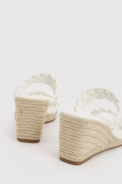 boohoo Compensées Coupe Large À Détail Tressé< Chaussures À Talons|Sandales Compensées