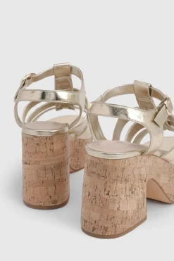 boohoo Compensées En Liège Style Gladiateur Métallisées< Chaussures Festives|Chaussures À Talons