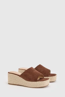 Compensées Espadrilles À Bout Carré En Synthétique