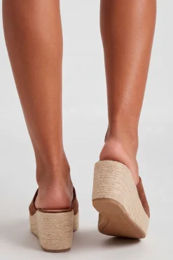 Compensées Espadrilles À Bout Carré En Synthétique
