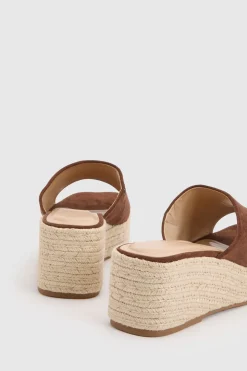 Compensées Espadrilles À Bout Carré En Synthétique
