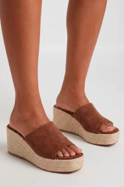 Compensées Espadrilles À Bout Carré En Synthétique