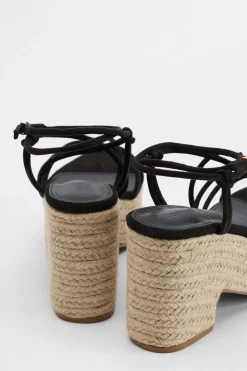 Compensées Espadrilles À Brides Nouées En Synthétique