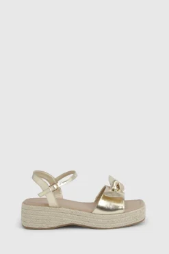 Compensées Espadrilles À Brides Nouées Coupe Large
