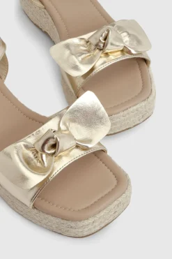 Compensées Espadrilles À Brides Nouées Coupe Large