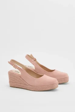 Compensées Gabbie À Bride Arrière En Synthétique Avec Semelle Espadrille Mi-hauteur