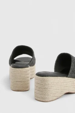 boohoo Compensées À Plateforme En Raphia< Sandales