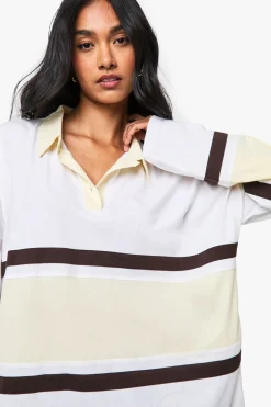 Contrast Collared Detail Rugby Top