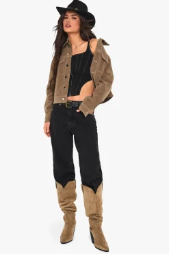 boohoo Contrast Stitch Corset<Femme Denim|Denim