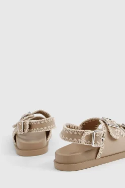 Contrast Stitch Woven Dad Sandals
