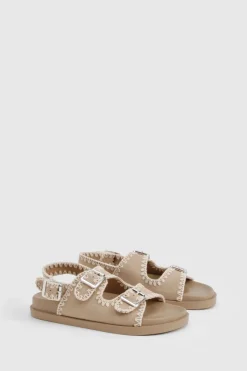 Contrast Stitch Woven Dad Sandals