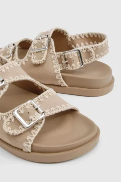 Contrast Stitch Woven Dad Sandals