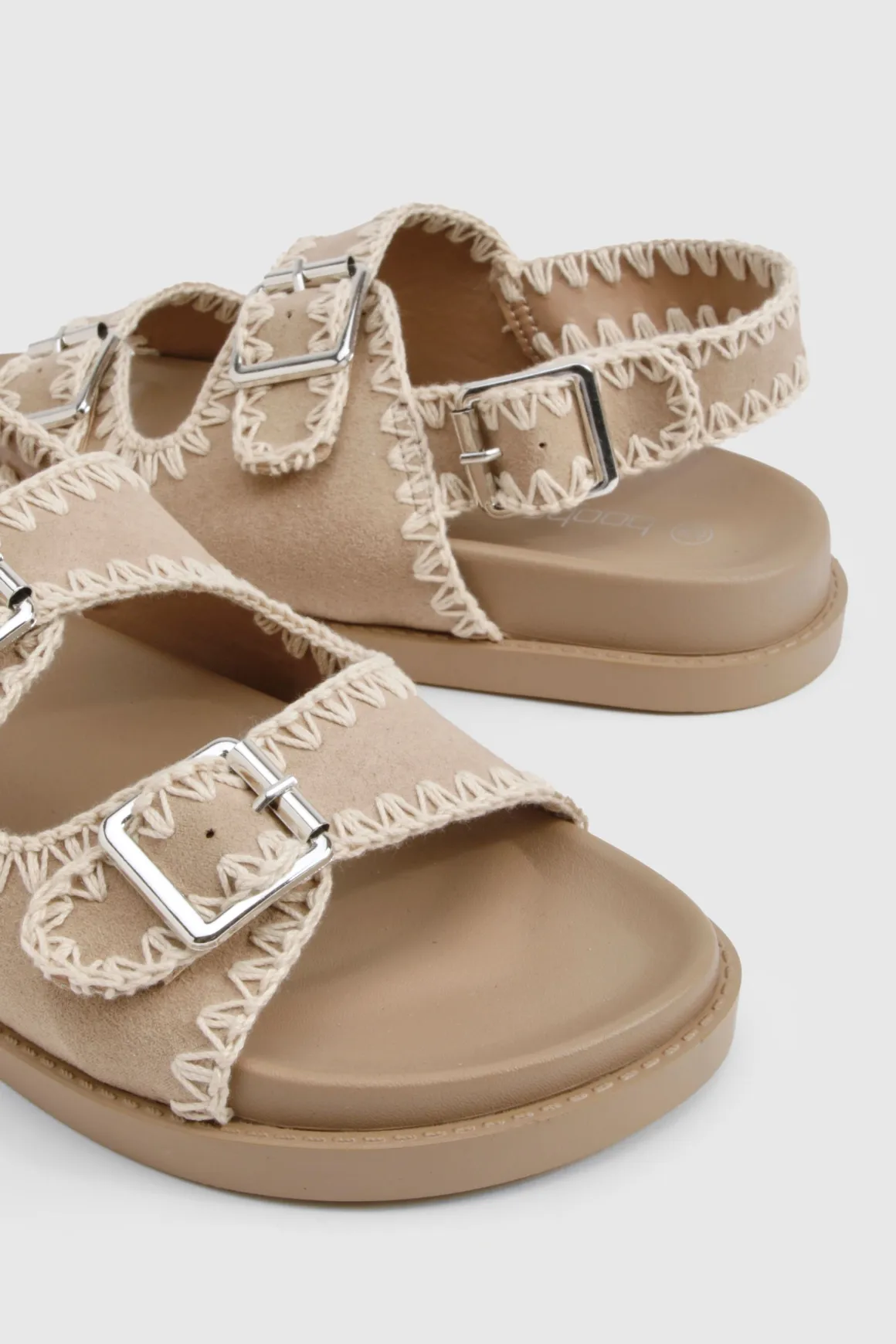 Contrast Stitch Woven Dad Sandals
