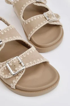 Contrast Stitch Woven Dad Sandals