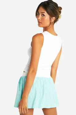 boohoo Contrast Waistband Striped Mini Skirt<Femme Jupes|Jupes