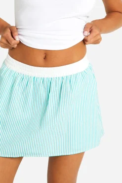 boohoo Contrast Waistband Striped Mini Skirt<Femme Jupes|Jupes