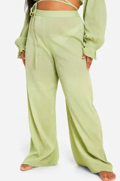 Coordonnée Plage Plus Top à Nouer à l'Avant et Pantalon