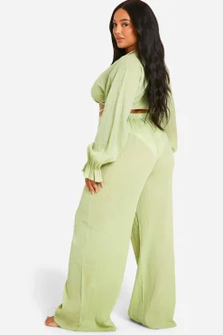 Coordonnée Plage Plus Top à Nouer à l'Avant et Pantalon