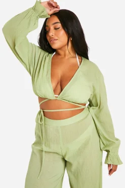 Coordonnée Plage Plus Top à Nouer à l'Avant et Pantalon