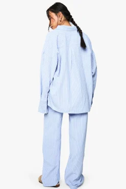 Coordonné rayé surdimensionné chemise et pantalon