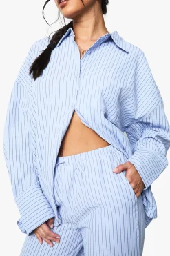 Coordonné rayé surdimensionné chemise et pantalon